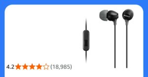 Sony Mdr Ex15ap Earphones With Smartphone Mic And Control Black
