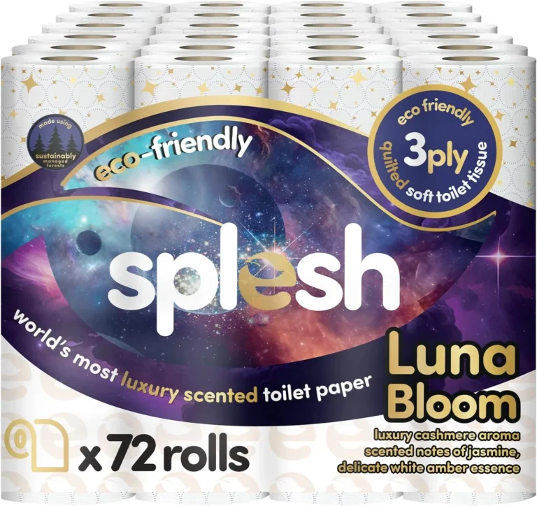 Splesh By Cusheen Toilet Roll 72 Rolls Luna Bloom Cashmere Scent With White Ambe