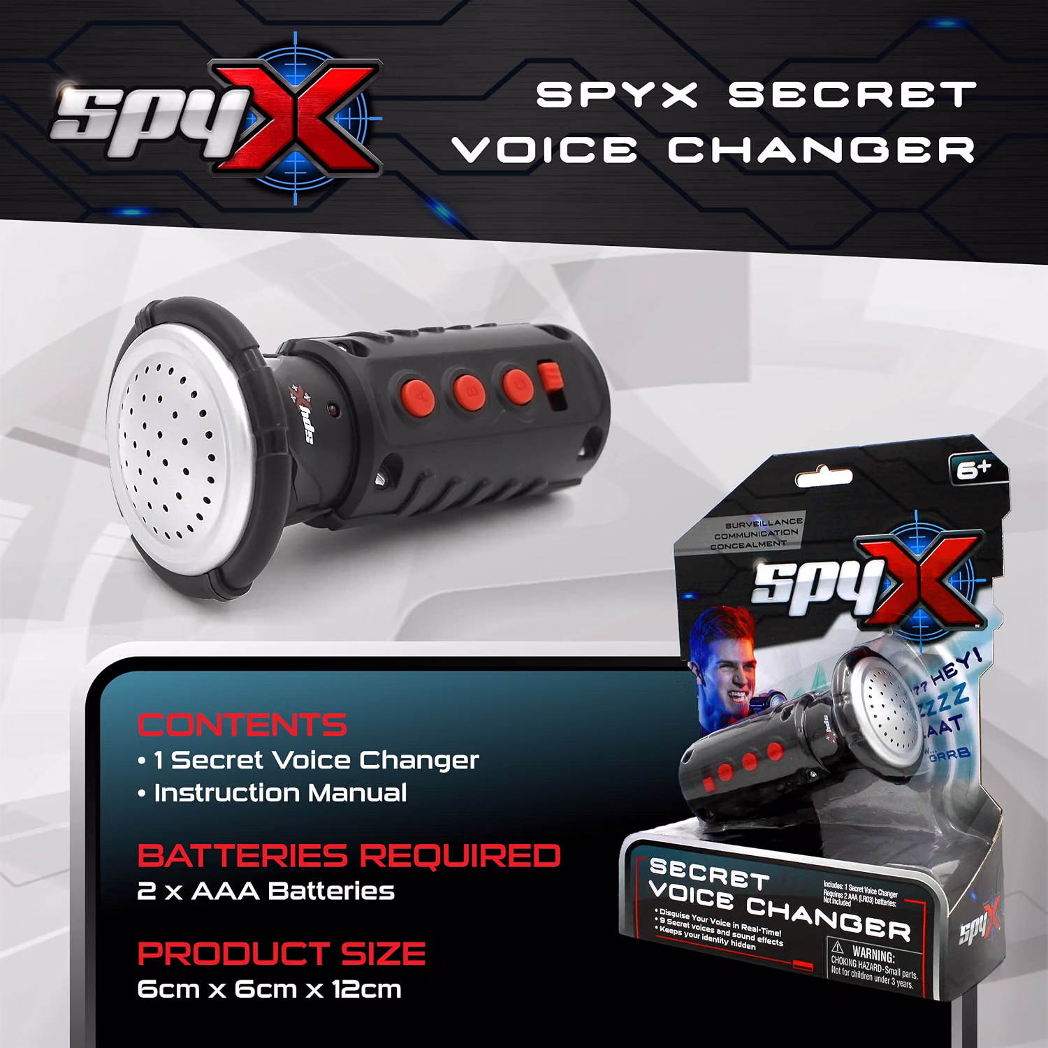 Spyx Secret Voice Changer Kids Electronic Fun Spy Audio Megaphone Toy