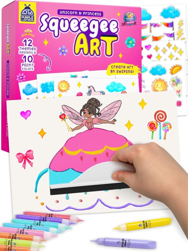 Squeegee Rainbow Squeeze Art Kit For Kids Princess And Unicorn
