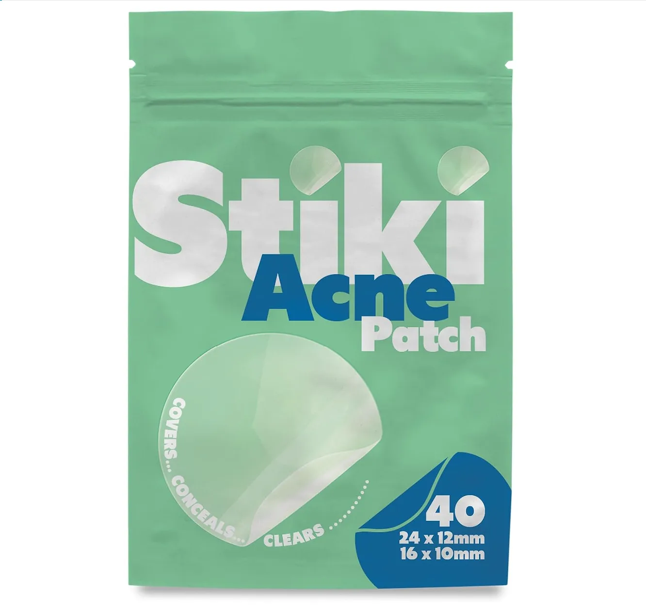 Stiki Acne Patches 40 Pack 24 X 12mm And 16 X 10mm Hydrocolloid Pimple Patches F