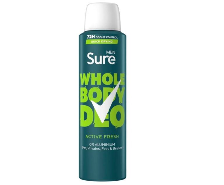 Sure Men Active Fresh Whole Body All Over Body Deodorant Spray With A Citrus And