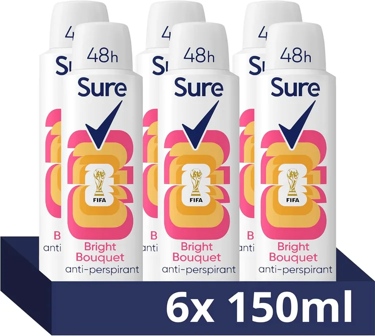 Sure Women Bright Bouquet Deodorant Body Spray Antiperspirant With A Strawberry