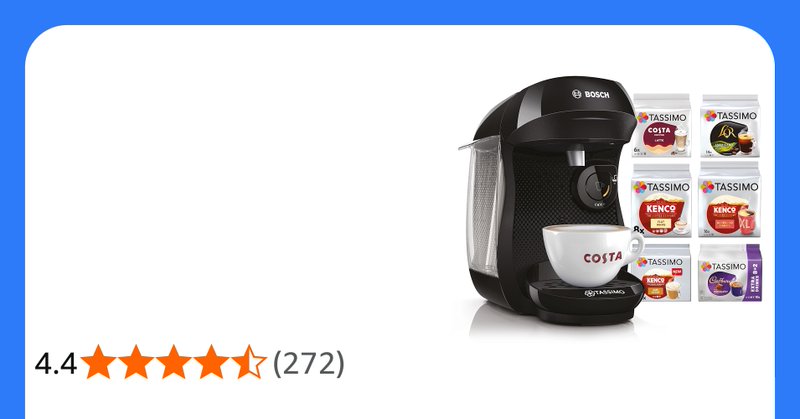 Tassimo By Bosch Happy Friendly Pod Coffee Machine Tas102egbc Black