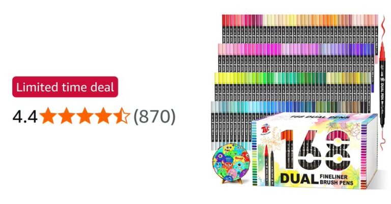 Tbc The Best Crafts Dual Tip Brush Markers 168 Colors Art Markers