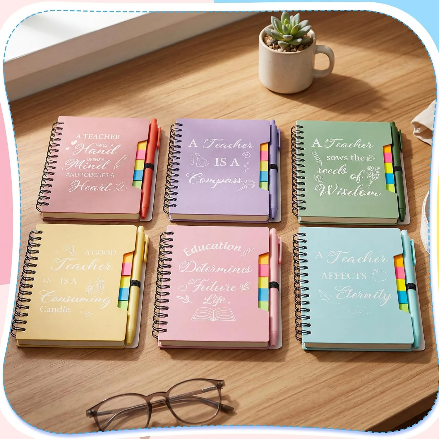 Thboxes Teacher Gifts 6 Sets Thank You Teacher Notebook Gifts