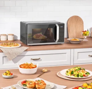 Toshiba 20l Black Silver Mirror Microwave Oven 800w Digital Solo Small Microwave