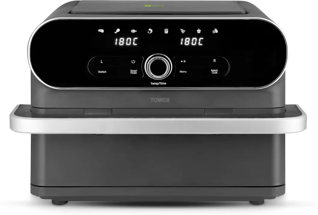 Tower Elite Flexi Drawer Air Fryer With Divider Vortx Cooking Technology Digital