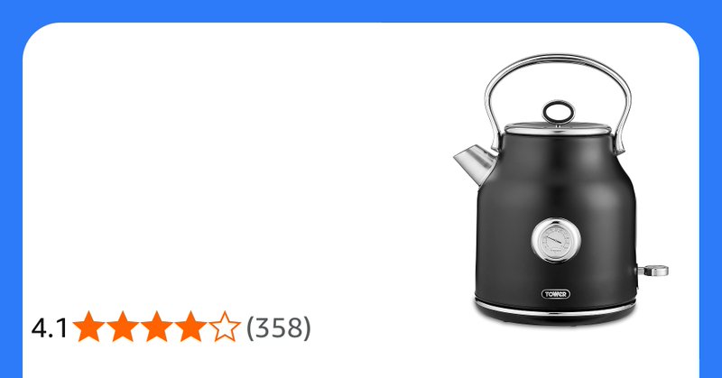 Tower T10063blk Renaissance Kettle Quick Boil 360 Base 1 7l 3kw Black