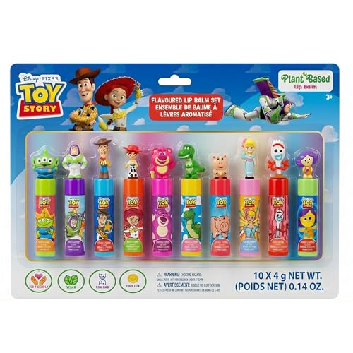 Toy Story Lip Balm Set 10 Piece With Removable 3d Toppers