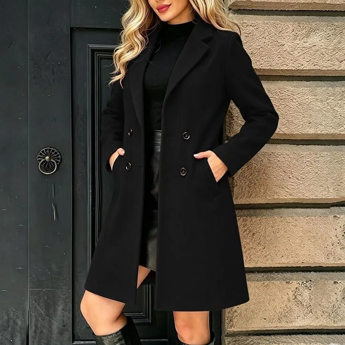 Trench Coats For Women Longline Double Breasted