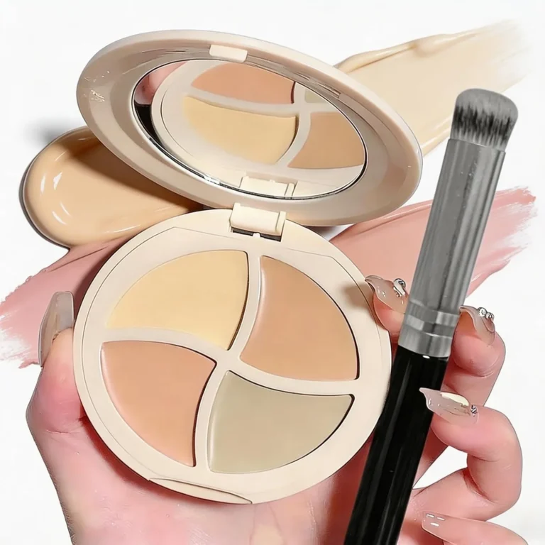 Under Eye Concealer Palette With Brush Full Coverage For Dark Circles