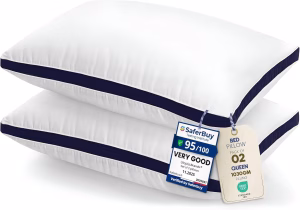Utopia Bedding Pillows 2 Pack Queen Bed Pillows Brushed Fabric Navy