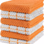 Utopia Kitchen Towels 6 Pack, Orange, 100% Cotton, 38x64 cm Dish Towels
