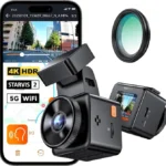 VANTRUE E1 Pro 4K Mini Dash Cam Front, STARVIS 2 PlatePix HDR Night Vision, 5G WiFi Dashcam & Free CPL,Voice Control, 24H Parking Mode,GPS, 1.54" 160°Hidden Front Dashcam, Support 1TB