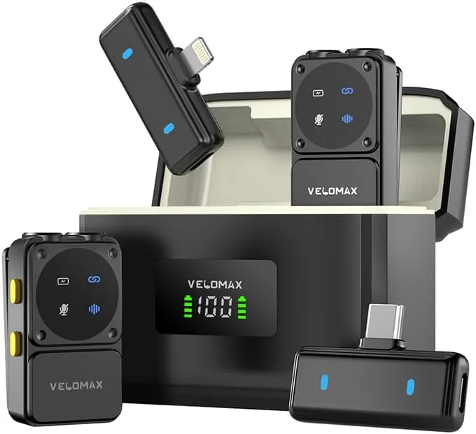 Velomax Wireless Mic For Youtube And Video Recording Dual Mini Wireless Micropho