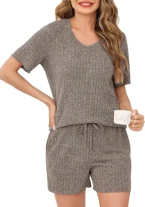 Vlazom Pyjamas For Women Soft Ribbed Pjs Set Two Piece Pyjamas Set For Ladies Su