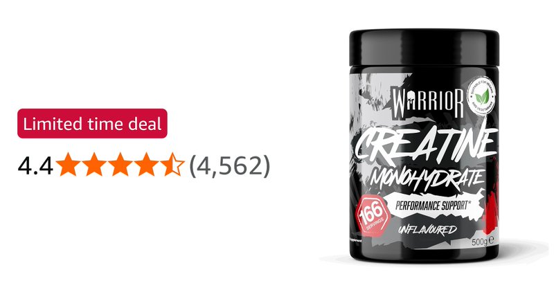 Warrior Creatine Monohydrate Powder 500g Pure Micronised 166 Servings