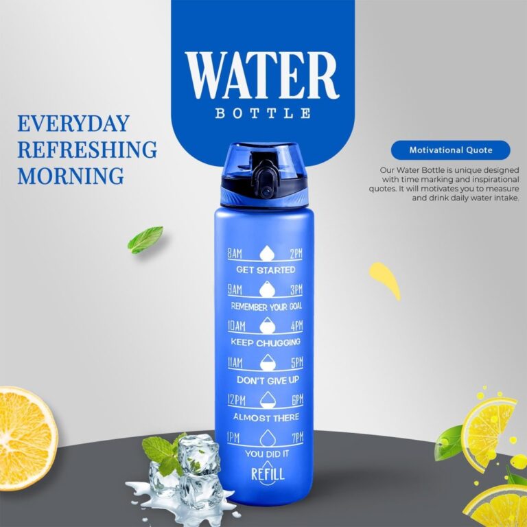 Water Bottle 1l Sports Water Bottle With Motivational Time Marker