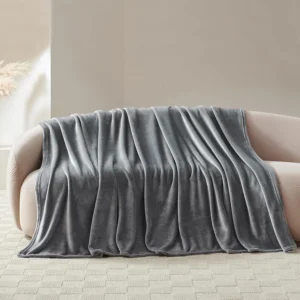 Wavve Fleece Blanket Sofa Throw Grey 4ft X 5ft Fluffy Soft Warm Versatile Blanke