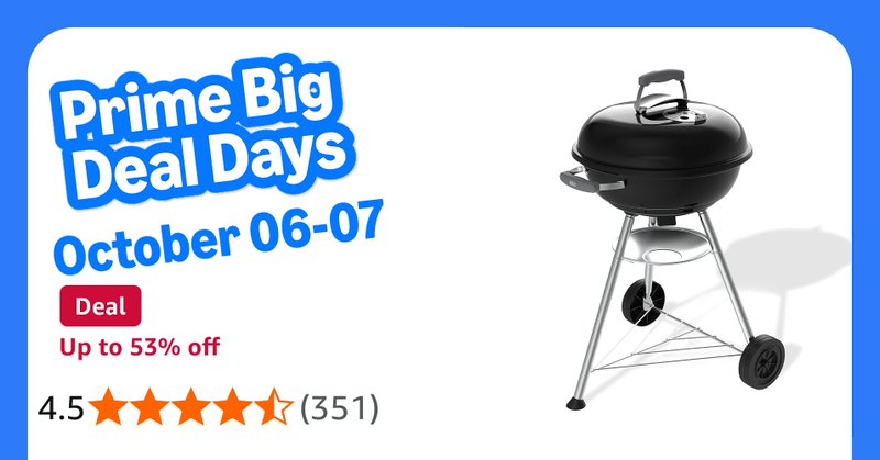 Weber Compact Kettle Charcoal Barbecue 47 Cm With Stand And Wheels
