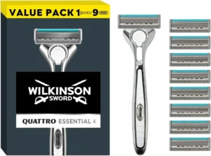 Wilkinson Sword Quattro Titanium Sensitive Value Pack 1 X Razor With Blade And 2