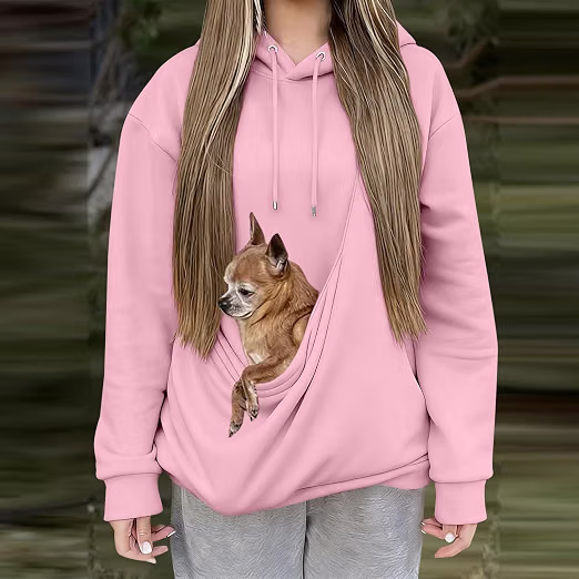 Women Oversized Hoodies Sweatshirt With Pet Pocket