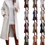 Women’s Teddy Fleece Coat Long Hooded Fluffy Warm Winter