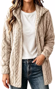 Womens Fleece Jackets Teddy Fleece Hoodies Thermal Autumn