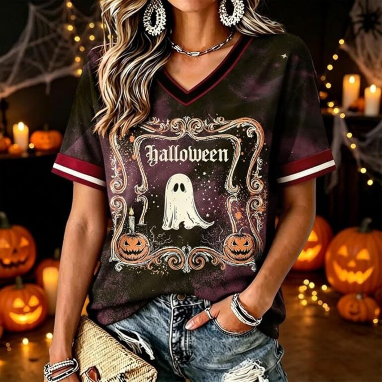 Womens Halloween T Shirts Novelty Printed