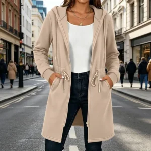 Womens Hoodies Zip Up Plus Size Longline