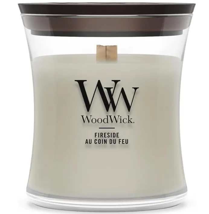WoodWick Scented Candle with Crackling Wick | Fireside Mini Hourglass Candle | Up to 20 Hours Burn Time | Perfect Gifts for Women