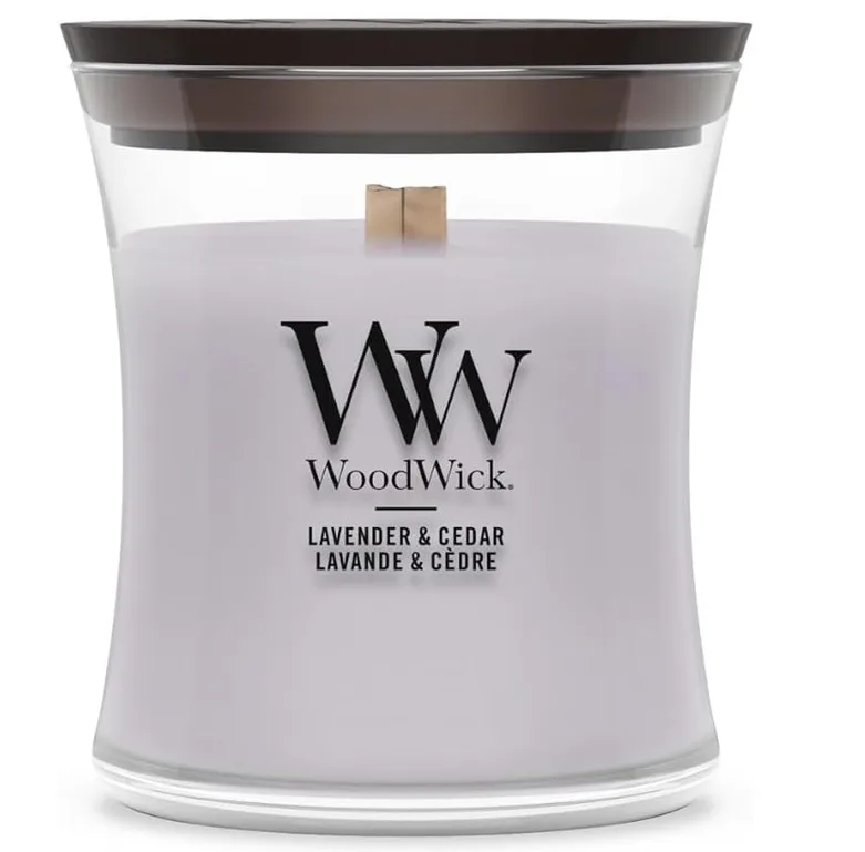 Woodwick Scented Candle With Crackling Wick Lavender And Cedar Mini Hourglass Ca