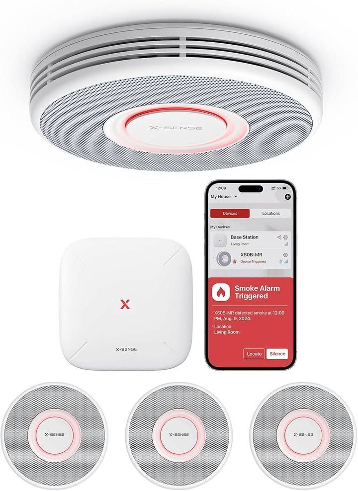 X Sense Smart Smoke Alarm With Voice Alerts And 17 Locations Xs0b Mr31