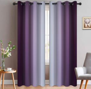 Yakamok Purple And Greyish White Ombre Curtains