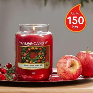 Yankee Candle Scented Candle Red Apple Wreath Large Jar Candle Long Burning Cand