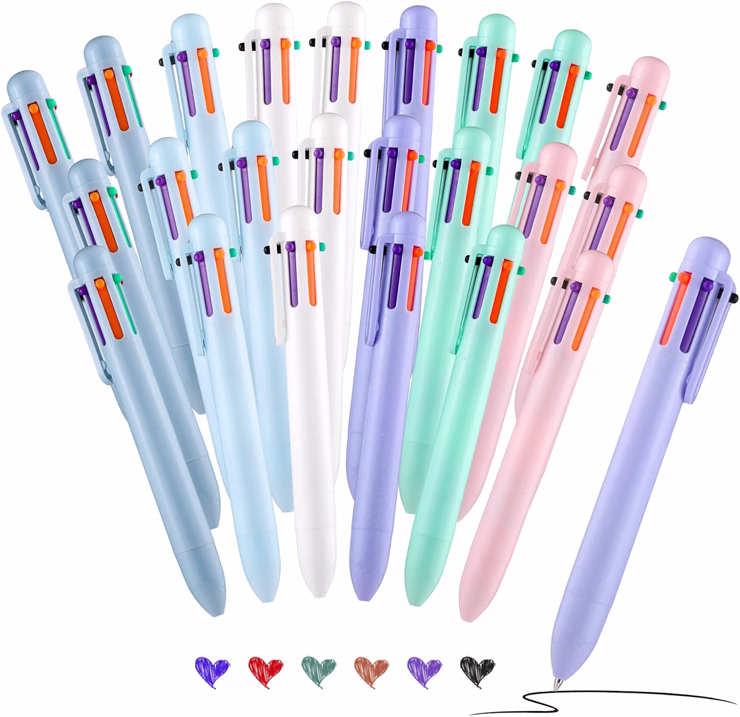 Yoosso 24 Pack 6 Colour Retractable Pens Teacher Supplies Deals 0 7 Mm