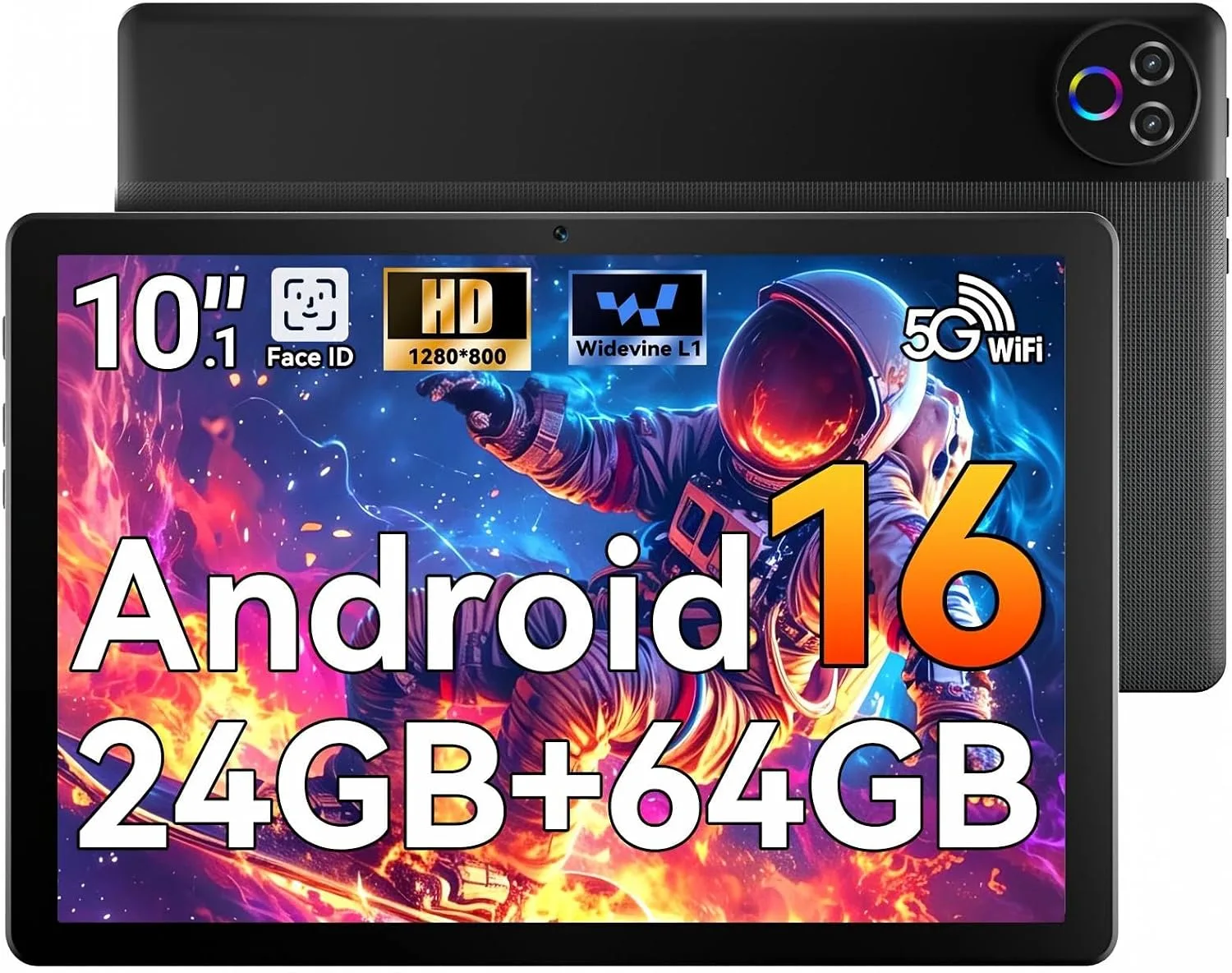 10 Inch Android 16 Tablet 24gb Ram 64gb Rom 1tb Tf Expandable 1280 800 Ips Displ