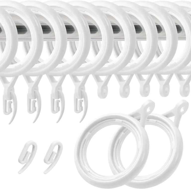 32 Pack White Plastic Curtain Rings And Hooks 40mm Plastic