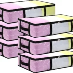 4 Pack 60L Under Bed Storage Bags Foldable UnderBed Storage Box, Clear PP