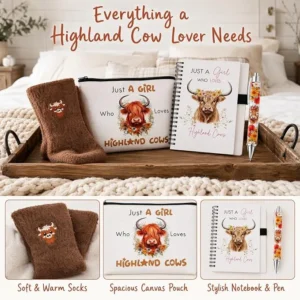 4 PCs Highland Cow Gifts Set For Women And Men Hyland Cows Christmas Gift