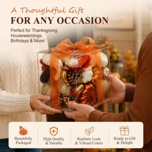 52 PCs Artificial Pumpkins Gift Box Set Autumn Decorations