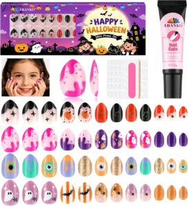 96pcs Halloween Press On Nails Fake Nails Full Cover Cute False Nails With Sweet