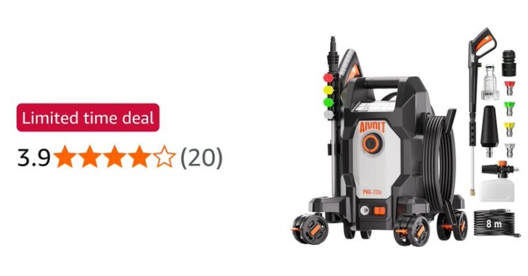 Aivolt 2000w Pressure Washers 180 Bar 420 L H Jet Washer With 4 Wheels