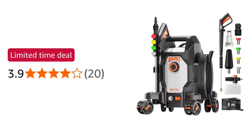 Aivolt 2000w Pressure Washers 180 Bar 420 L H Jet Washer With 4 Wheels