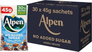 Alpen No Added Sugar Muesli Breakfast High In Fibre Vegetarian Low Sugar Pack Of