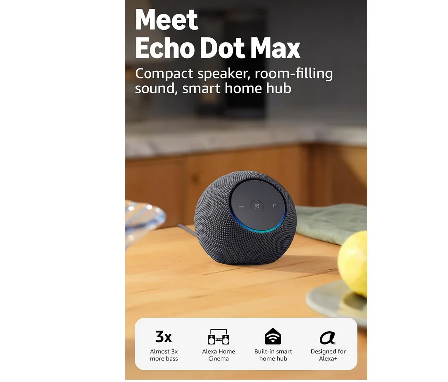 Amazon Echo Dot Max Newest Gen Bluetooth Speaker With Room Filling Sound And Bui