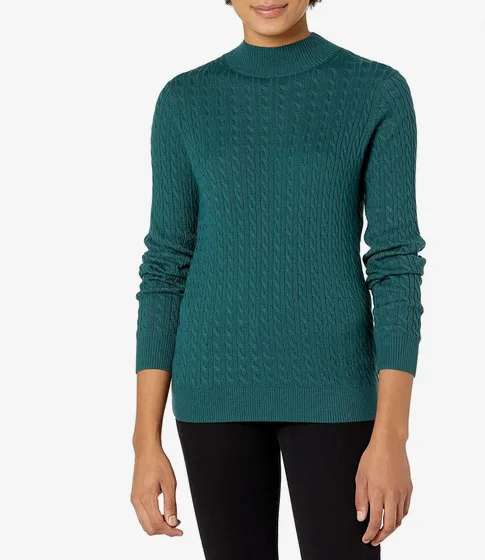 Amazon Essentials Women S Lightweight Cable Knit Long Sleeve Jumper