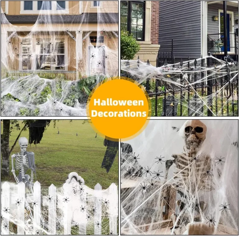 Amlooph Halloween Decorations Spider Web 120g Halloween Cobwebs 40 Spiders