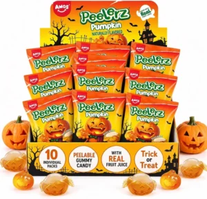 Amos Peelerz Halloween Pumpkin Peelable Gummy Candy 240g
